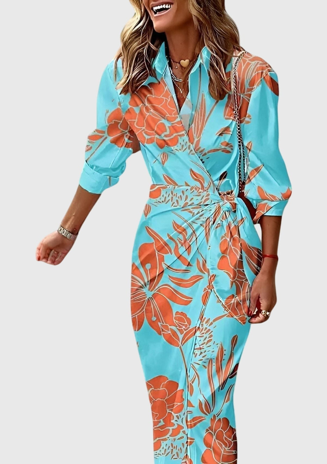 Everly™ | Elegant Printed Wrap Dress