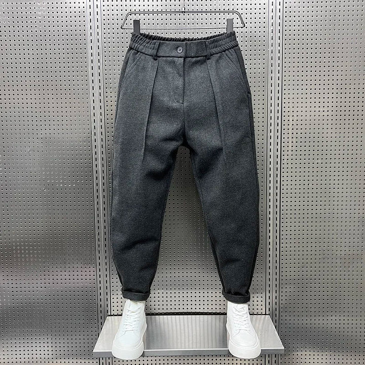 Matthew | Classic Textured-Look Trousers